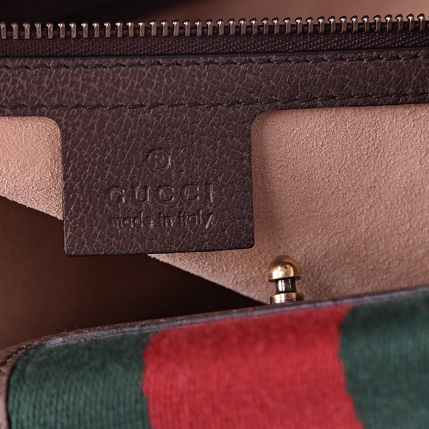 Gucci Textured Calfskin Web Crystal Butterfly Stripe Medium Totem Top Handle Bag New Acero 6 of 11
