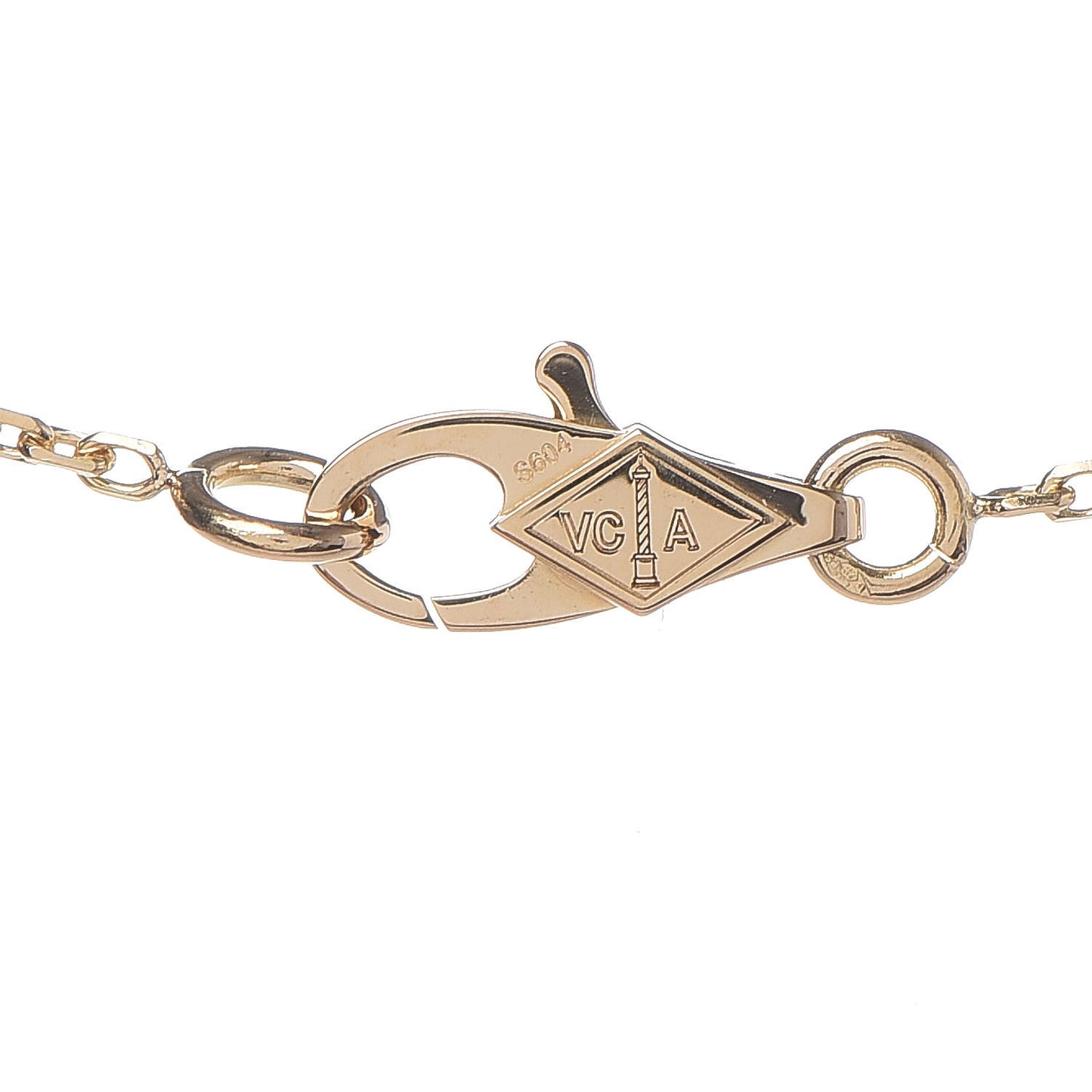 18K Yellow Gold Mother of Pearl Sweet Alhambra Butterfly Pendant Necklace
