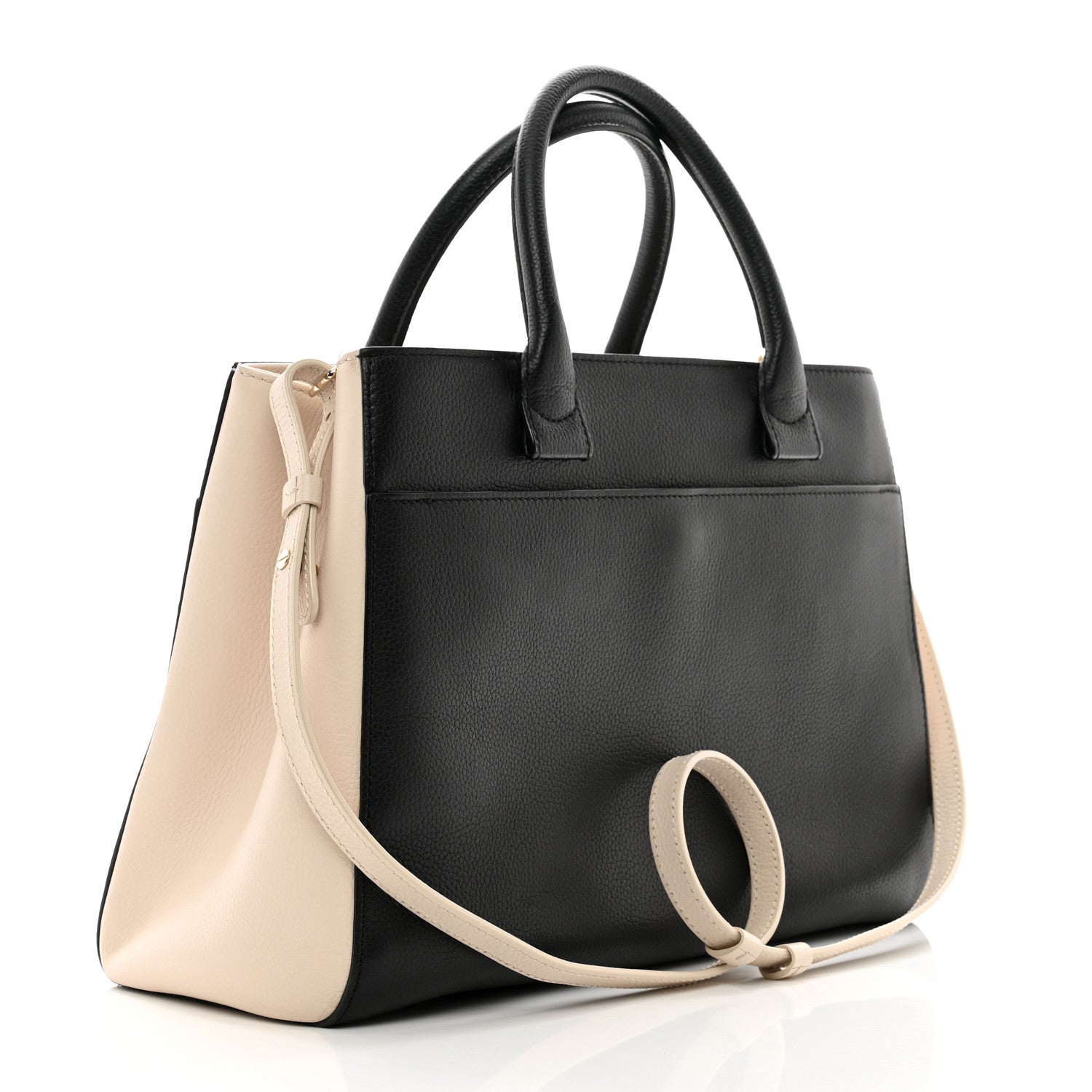 Chanel Grained Calfskin Small Bi-Color Neo Executive Shopper Tote Black Beige 3 of 13