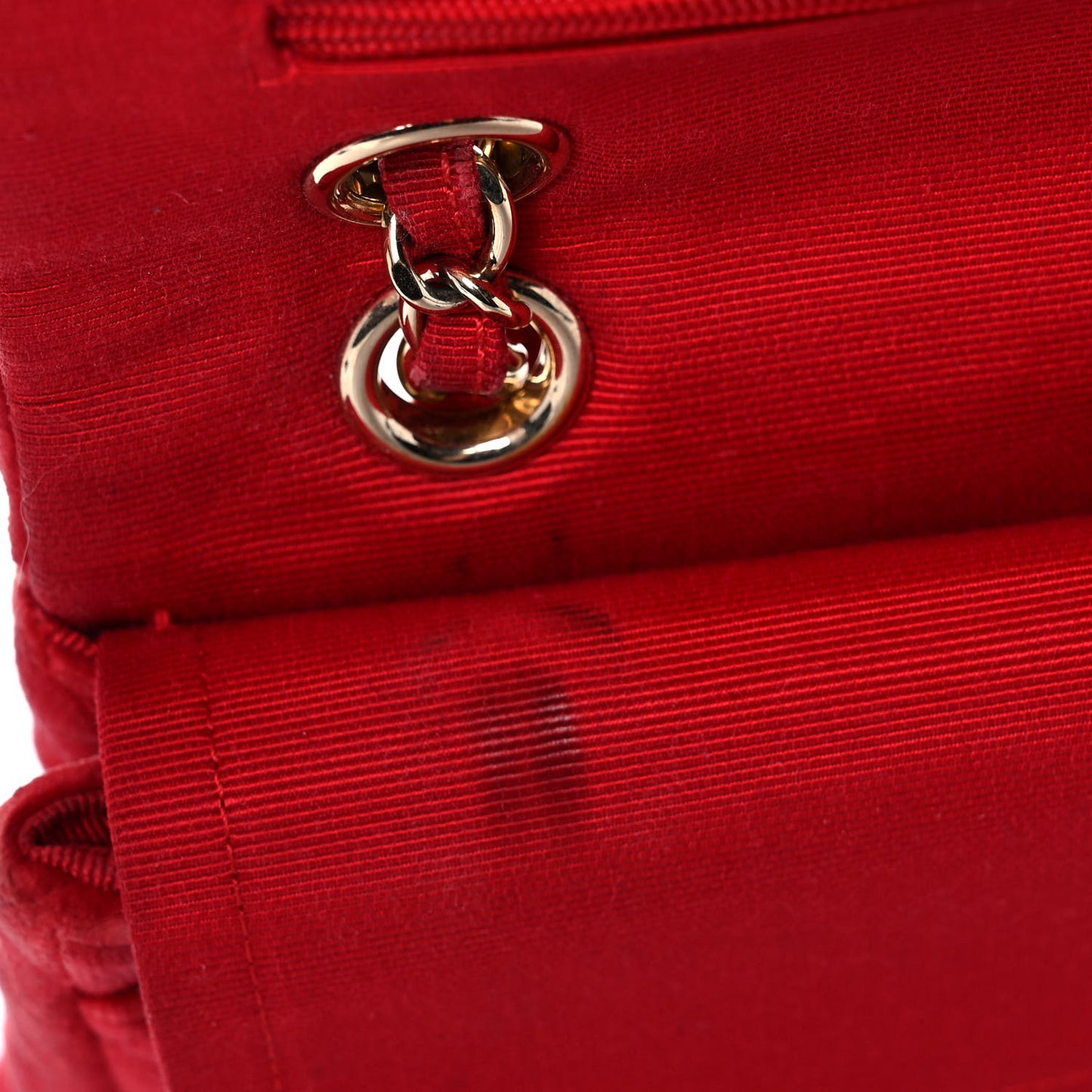 Velvet Quilted Medium Double Flap Red