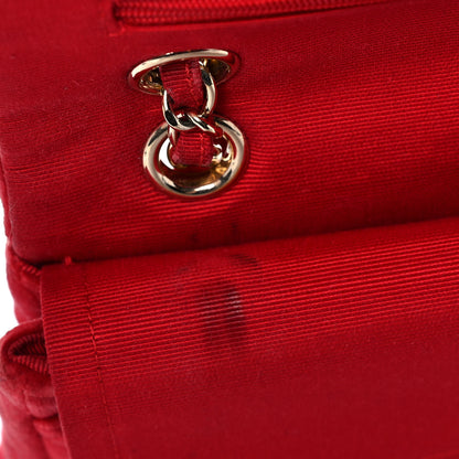 Chanel Velvet Quilted Medium Double Flap Red 16 of 19