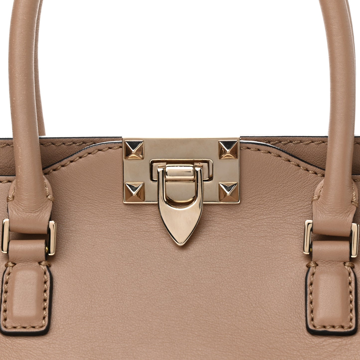 Vitello Small Rockstud Double Handle Tote Alpaca