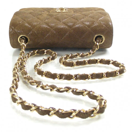 Chanel Suede Caviar Quilted Mini Flap Brown 5 of 11