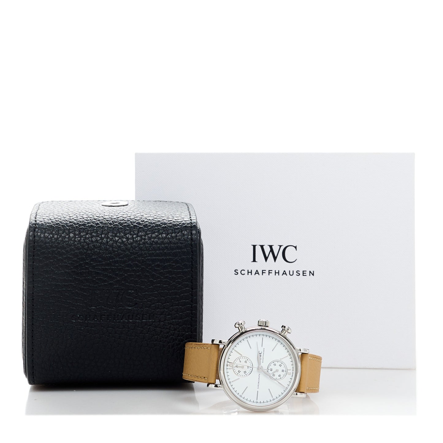 Stainless Steel Calfskin 39mm Portofino Chronograph Automatic Watch IWC391502