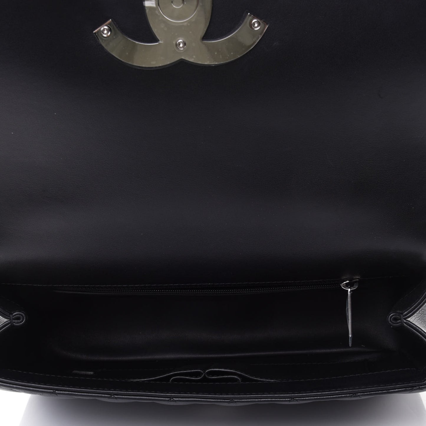 Calfskin Quilted Medium CC Filigree Flap Black