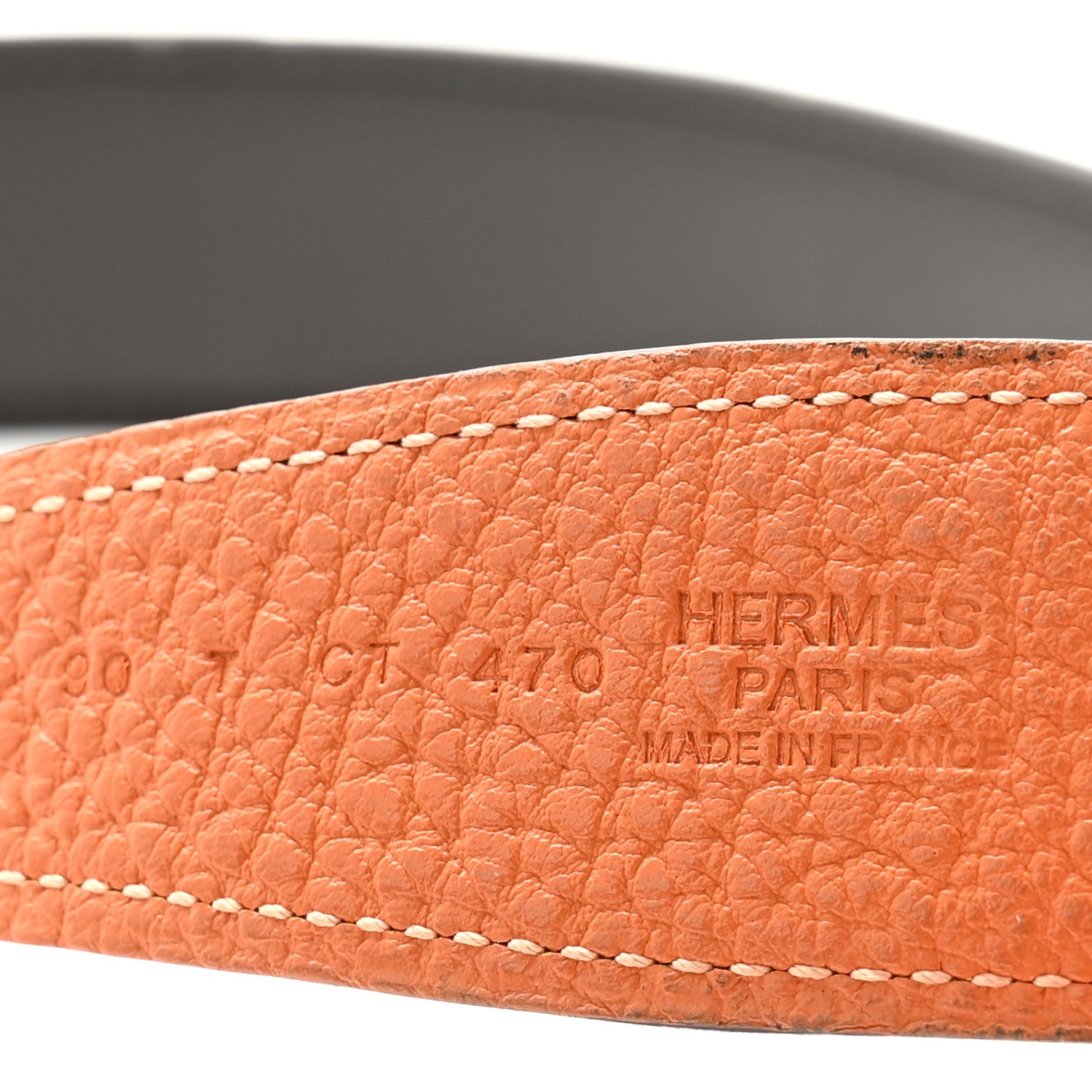 Hermes Chamonix Togo 32mm H Belt 90 36 Chocolate Potiron 5 of 7