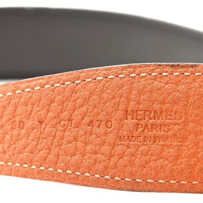 Hermes Chamonix Togo 32mm H Belt 90 36 Chocolate Potiron 5 of 7