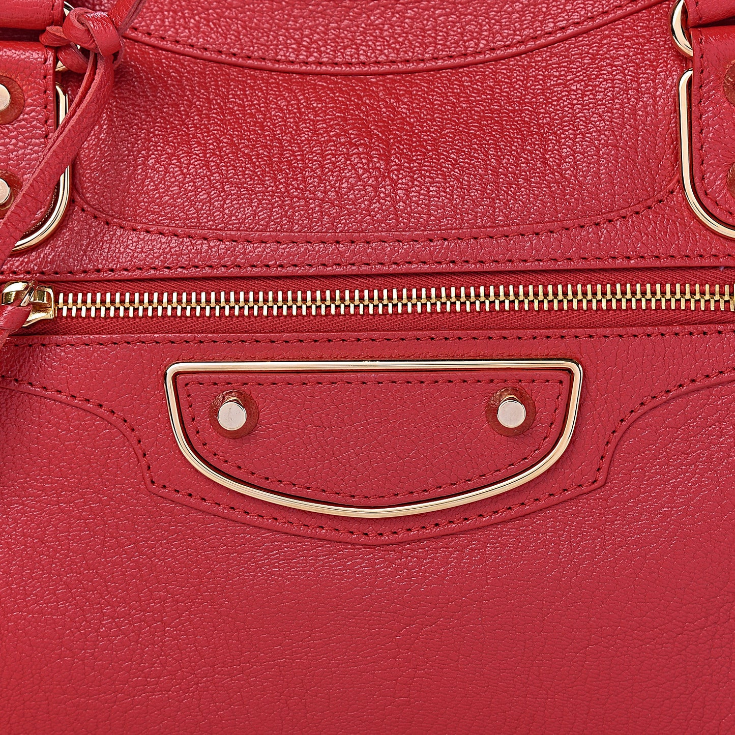 Chevre Gold Metallic Edge Hardware City Rouge Grenade