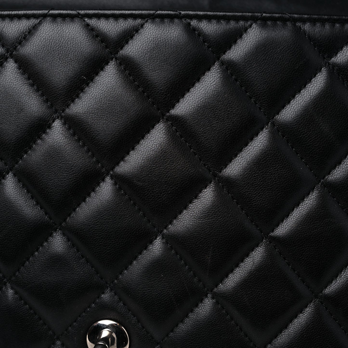 Lambskin Quilted Jumbo Single Flap Black