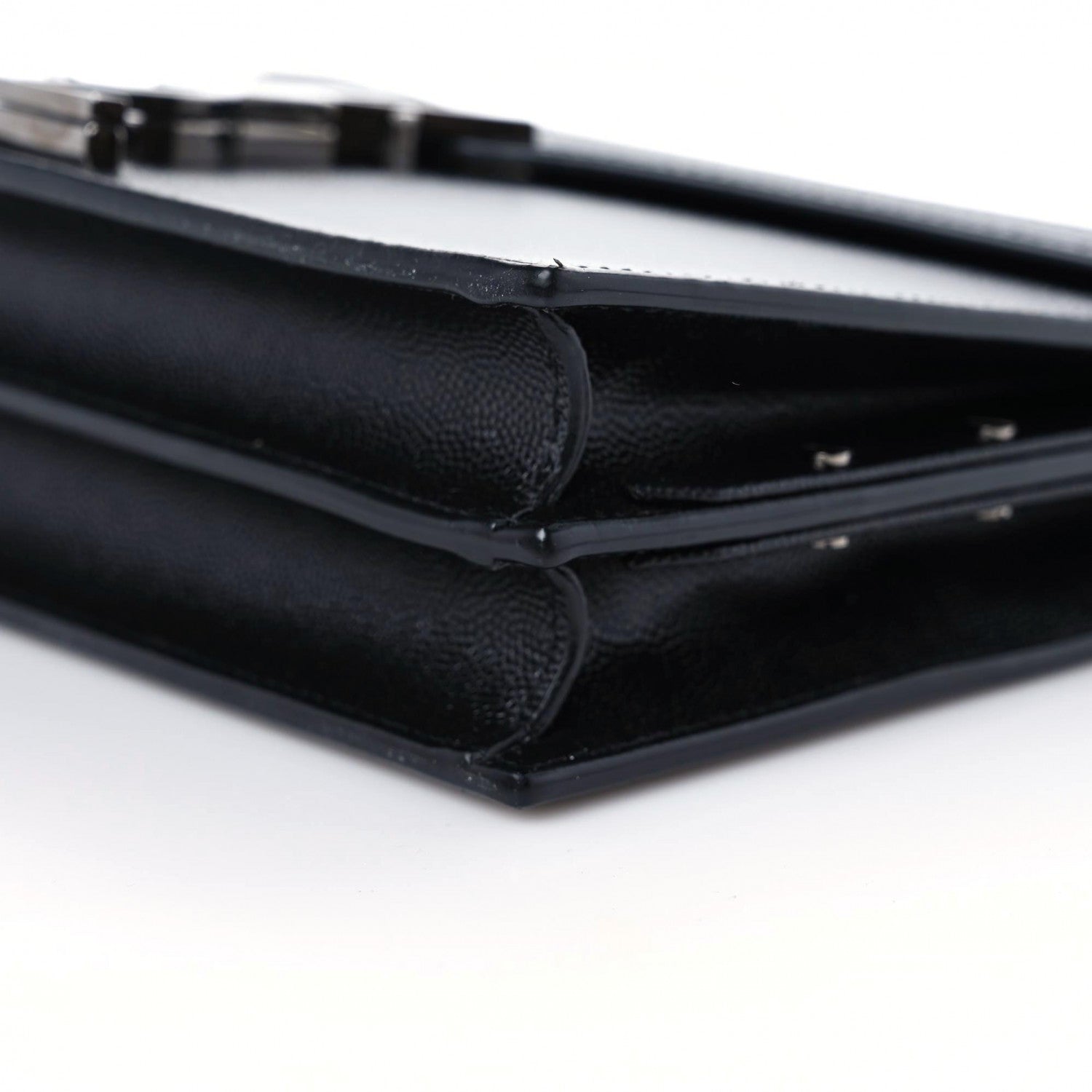Saint Laurent Grain De Poudre Monogram Cassandra Clasp Bag Black 9 of 9