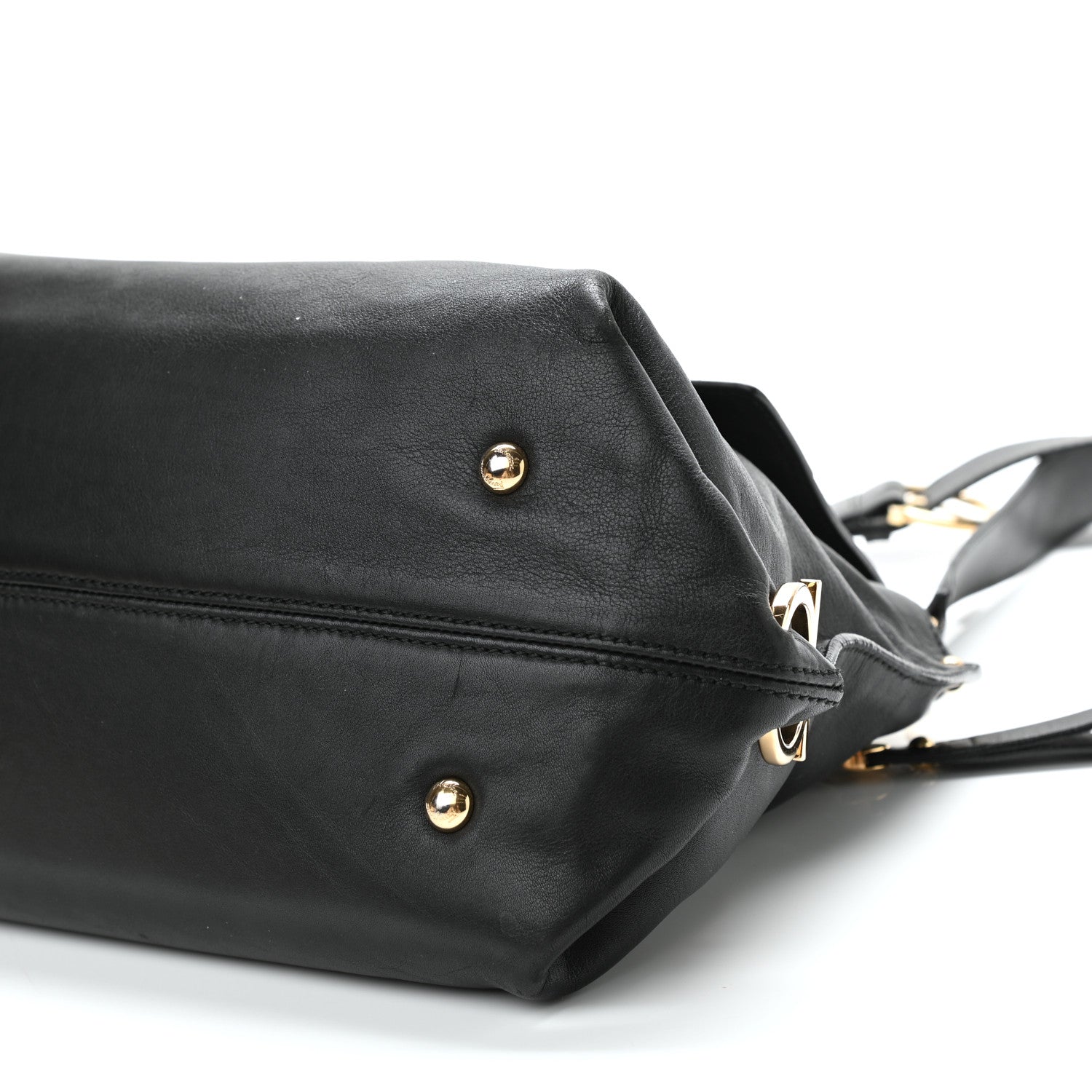 Salvatore Ferragamo Calfskin Medium Sofia Satchel Black 8 of 8