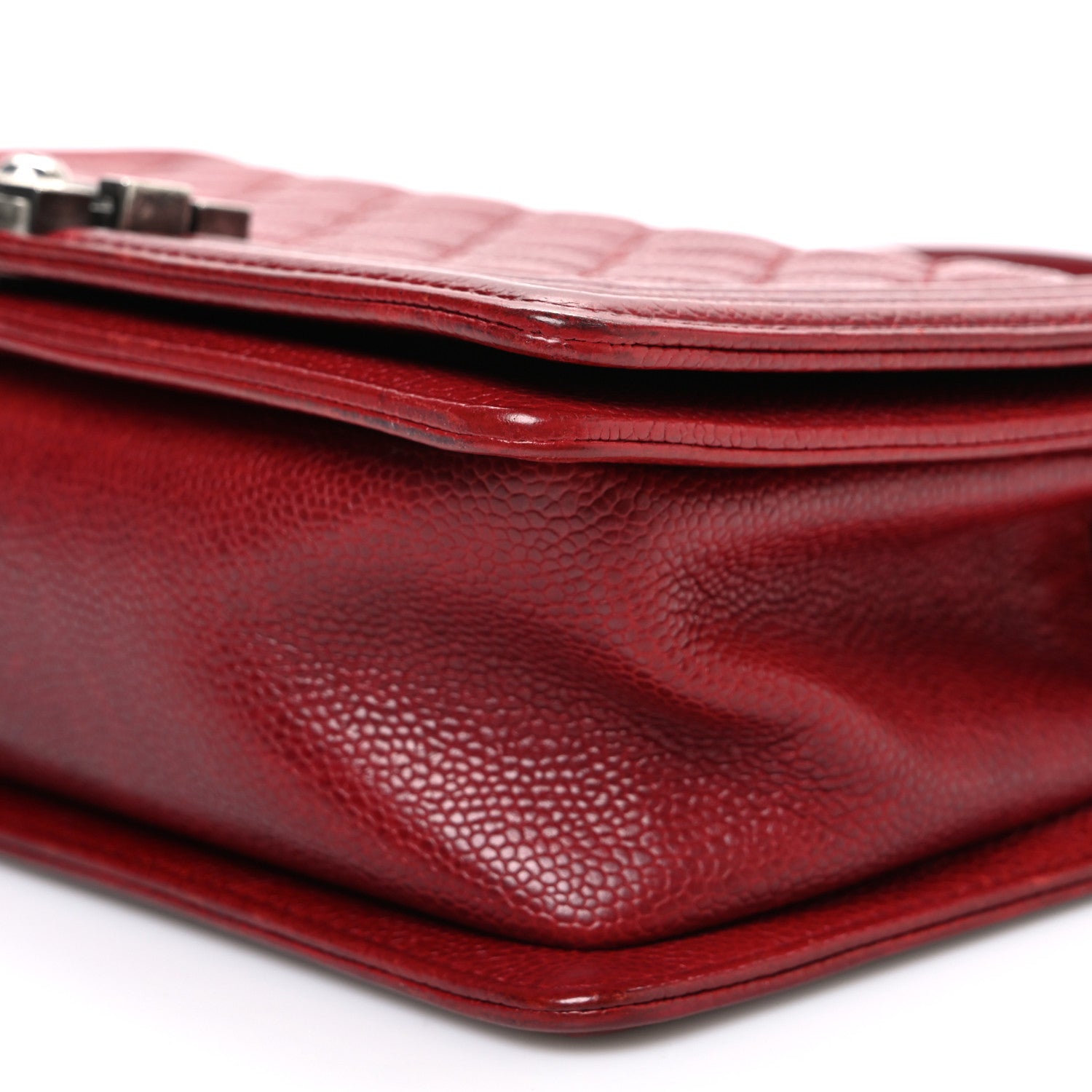 Chanel Caviar Quilted Medium Boy Flap Dark Red 10 of 11