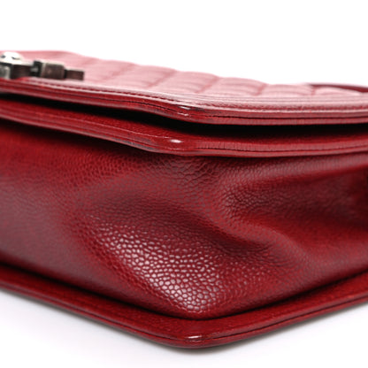 Chanel Caviar Quilted Medium Boy Flap Dark Red 10 of 11