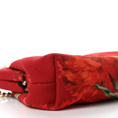 Dolce & Gabbana Fabric Printed Crystal Kiss Lock Chain Crossbody Red 6 of 7