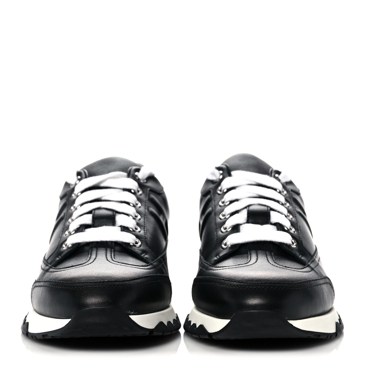 Calfskin Womens Trail Sneakers 38 Black
