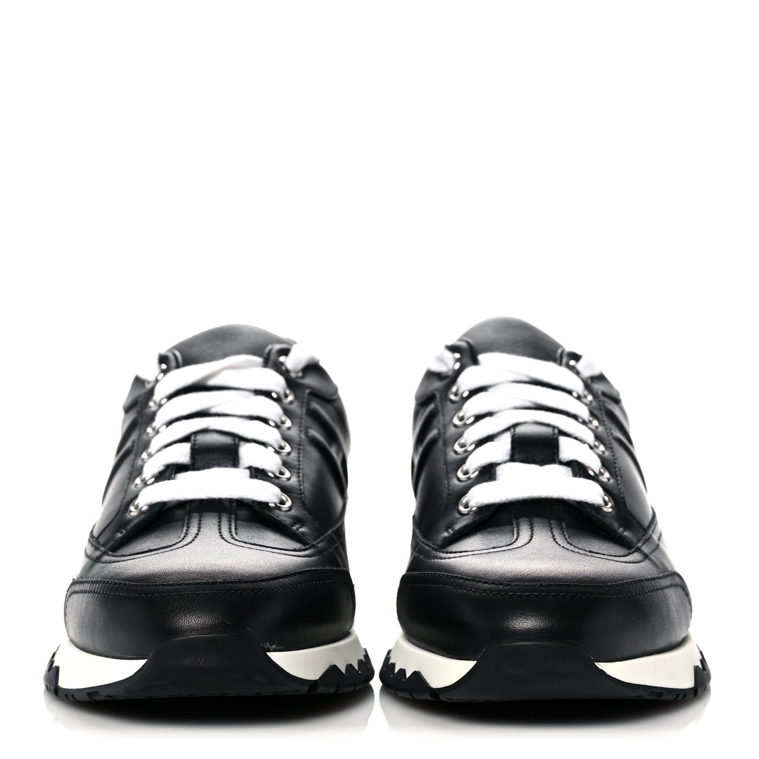 Hermes Calfskin Womens Trail Sneakers 38 Black 2 of 8