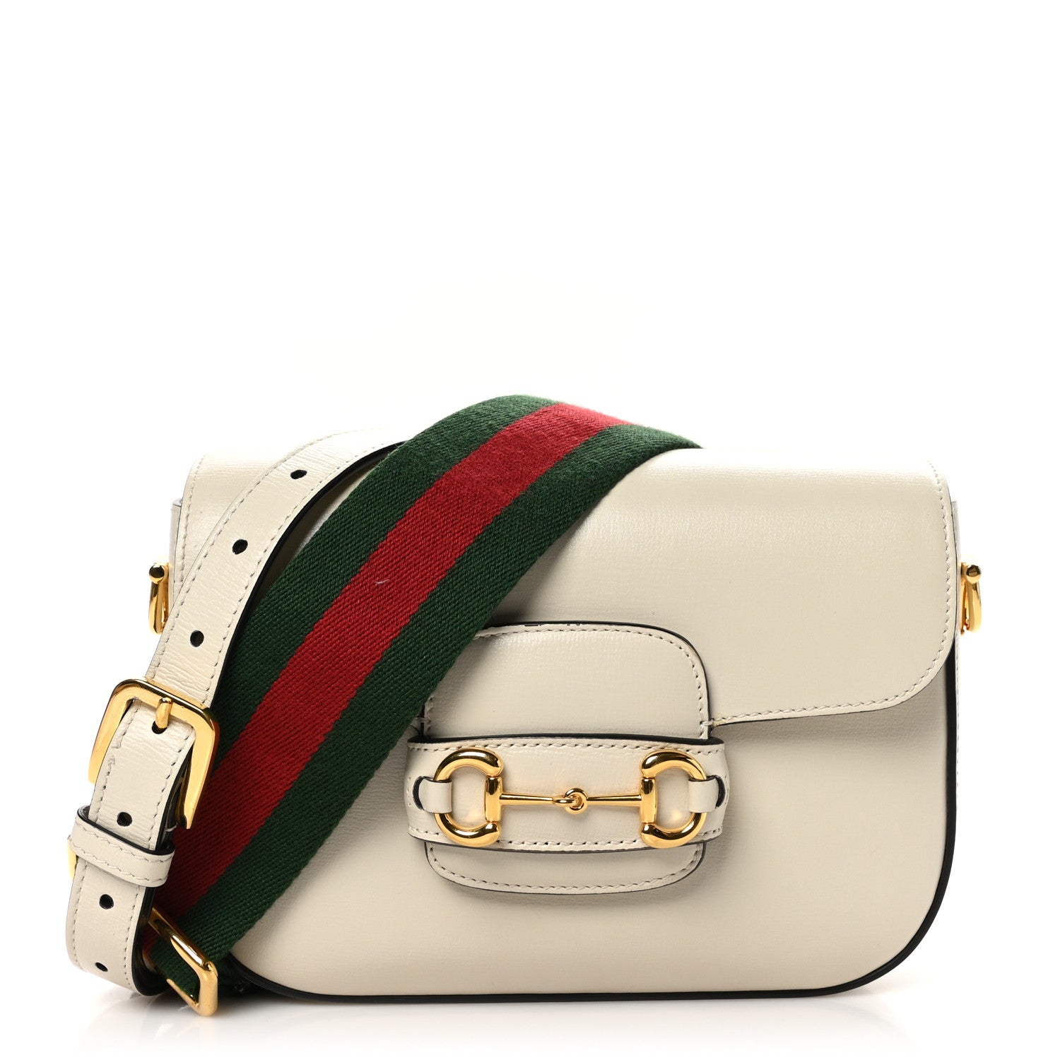 Gucci Azalea Calfskin Web Mini Horsebit 1955 Shoulder Bag Mystic White 1 of 10