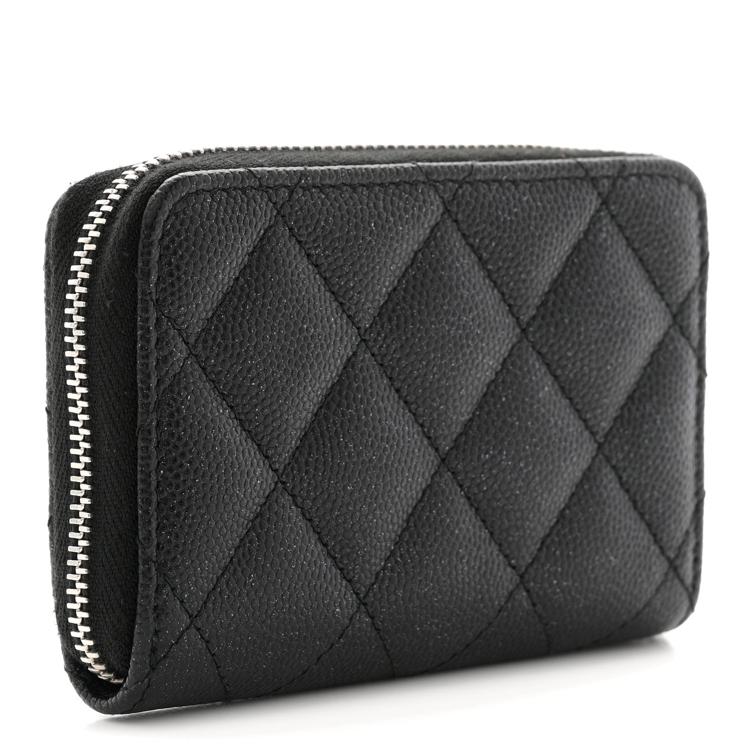 Chanel Iridescent Caviar Quilted Zip Coin Purse Black 3 of 8