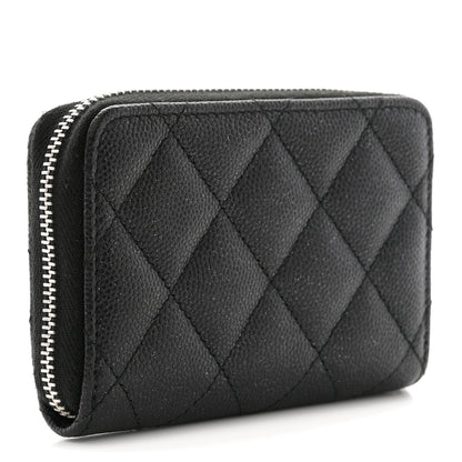 Chanel Iridescent Caviar Quilted Zip Coin Purse Black 3 of 8