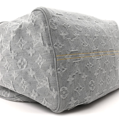 Louis Vuitton Monogram Denim Speedy Soft 30 Washed Gray 8 of 10