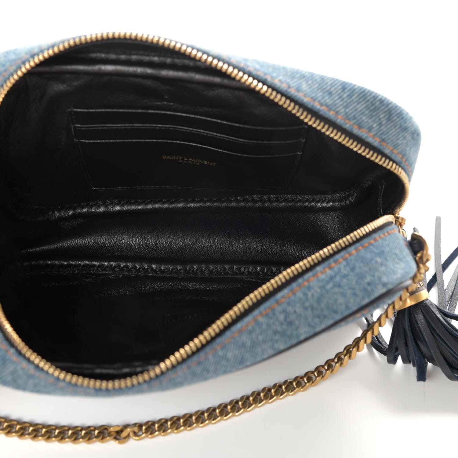 Saint Laurent Denim Matelasse Monogram Mini Lou Camera Bag California Blue 5 of 9