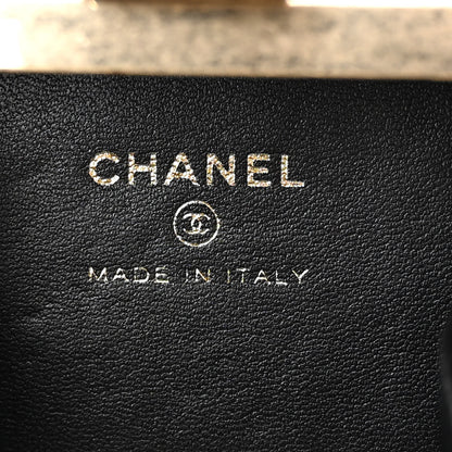 Chanel Lambskin Quilted Clutch With Chain Black White 6 of 10