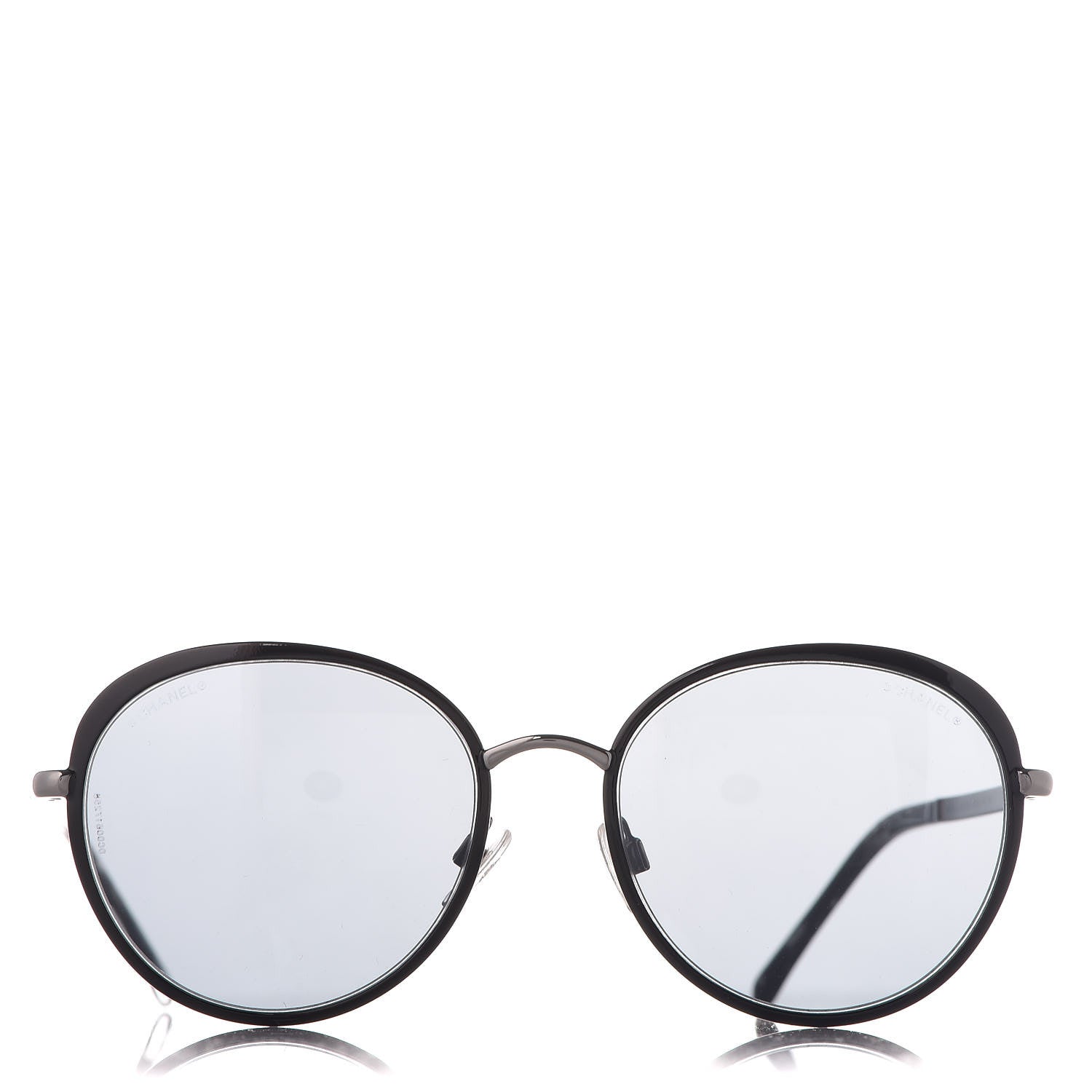 Chanel Round Spring Sunglasses 4206 Black Silver 3 of 8
