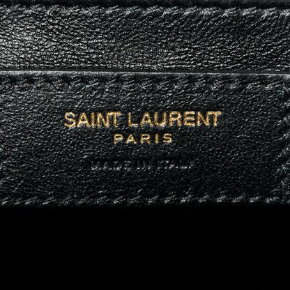 Saint Laurent Grain De Poudre Textured Mixed Matelasse Medium Triquilt Monogram Satchel Dark Beige 7 of 12