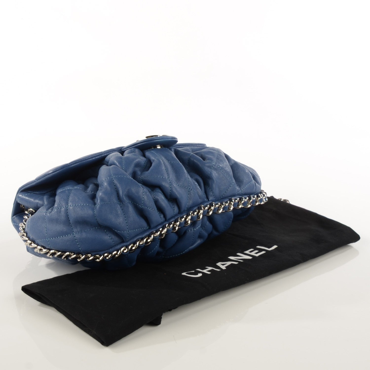 Chanel Washed Lambskin Medium Chain Around Messenger Blue 4 of 7