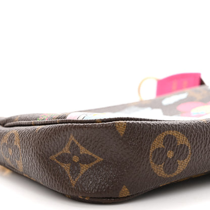 Louis Vuitton Monogram 2022 Christmas Animation Seoul Mini Pochette Accessories Fuchsia 9 of 10