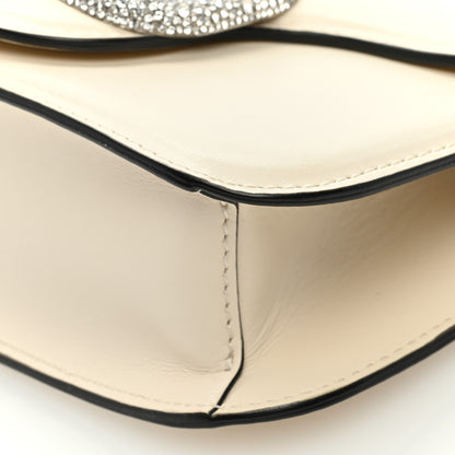 Valentino Garavani Calfskin Crystal Vlogo Small Loco Shoulder Bag Light Ivory 9 of 9