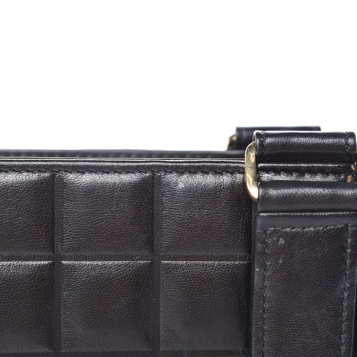 Lambskin Quilted Chocolate Bar Tote Black