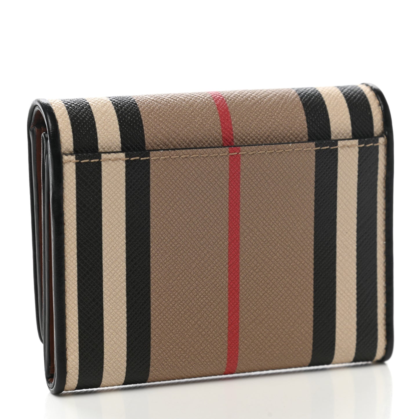 E-Canvas Icon Stripe Small Folding Wallet Archive Beige