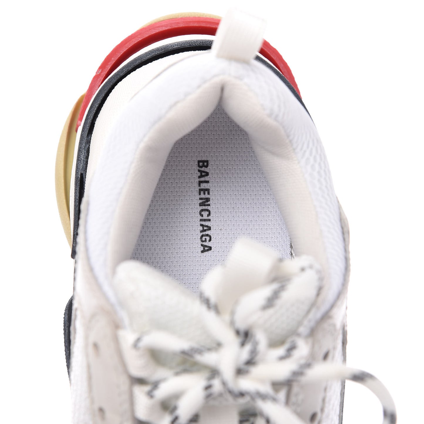 Fabric Mesh Womens Triple S Sneakers 38 Grey Red White