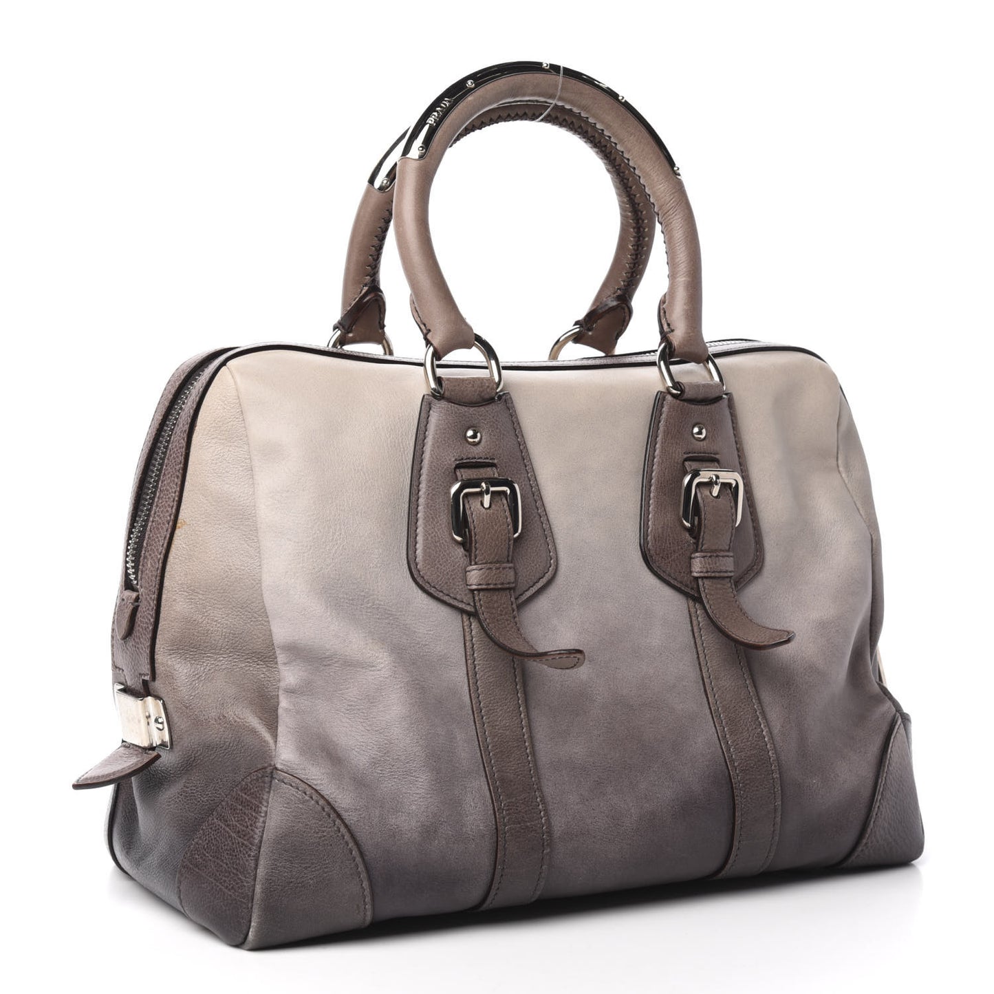 Glace Calfskin Satchel Ardesia Talco