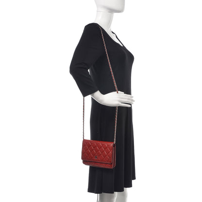 Chanel Caviar Quilted Wallet on Chain WOC Red 2 of 9
