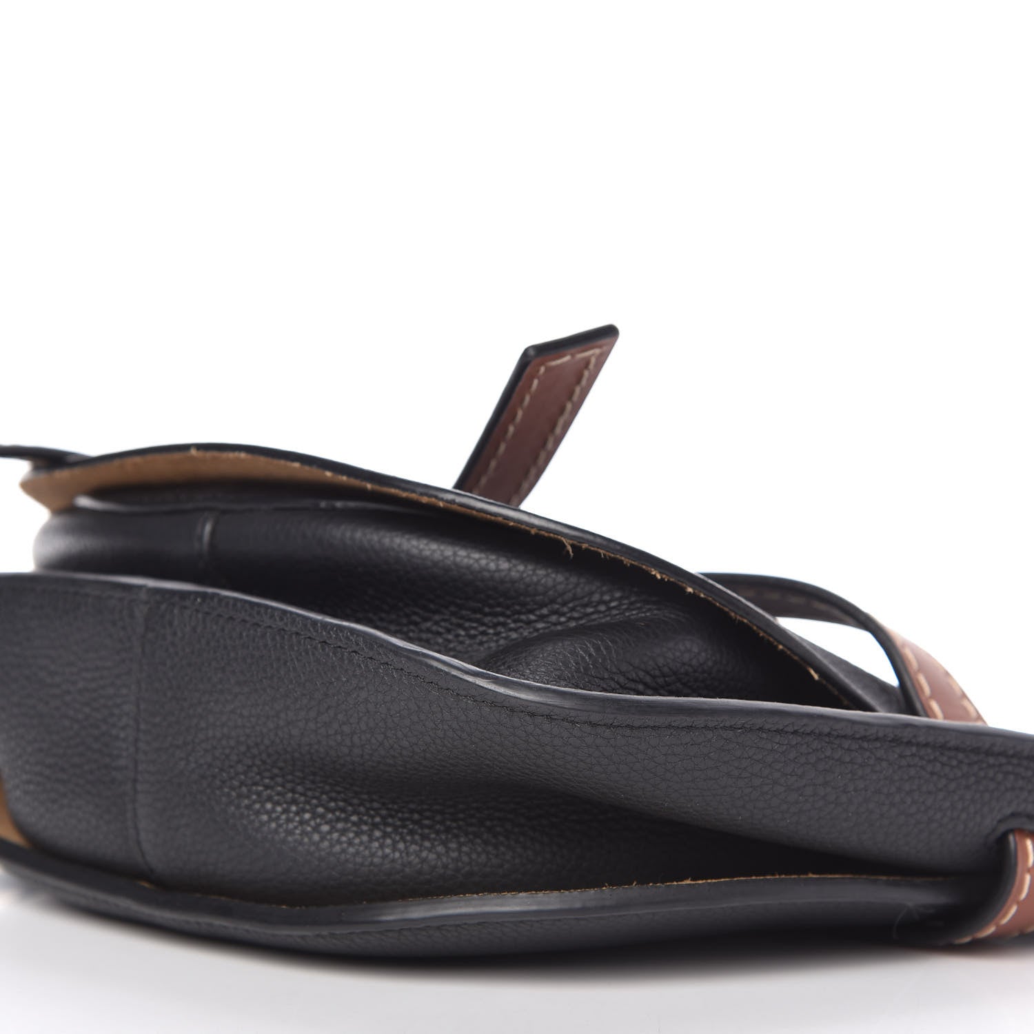Loewe Grained Calfskin Small Gate Crossbody Bag Pecan Black 7 of 9