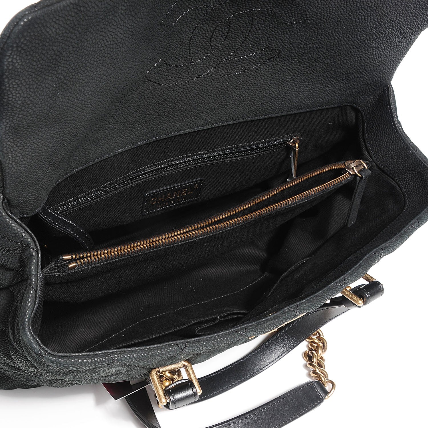 Chanel Iridescent Caviar Chic Quilt Tote Black 9 of 9