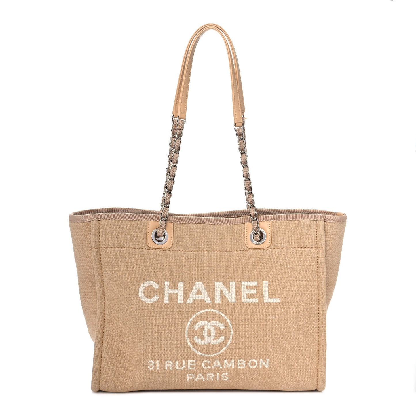 Mixed Fibers Small Deauville Tote Beige