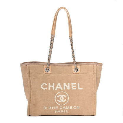 Chanel Mixed Fibers Small Deauville Tote Beige 3 of 10