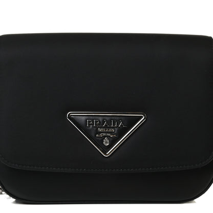 Prada Nylon Calfskin Identity Shoulder Bag Black 8 of 14