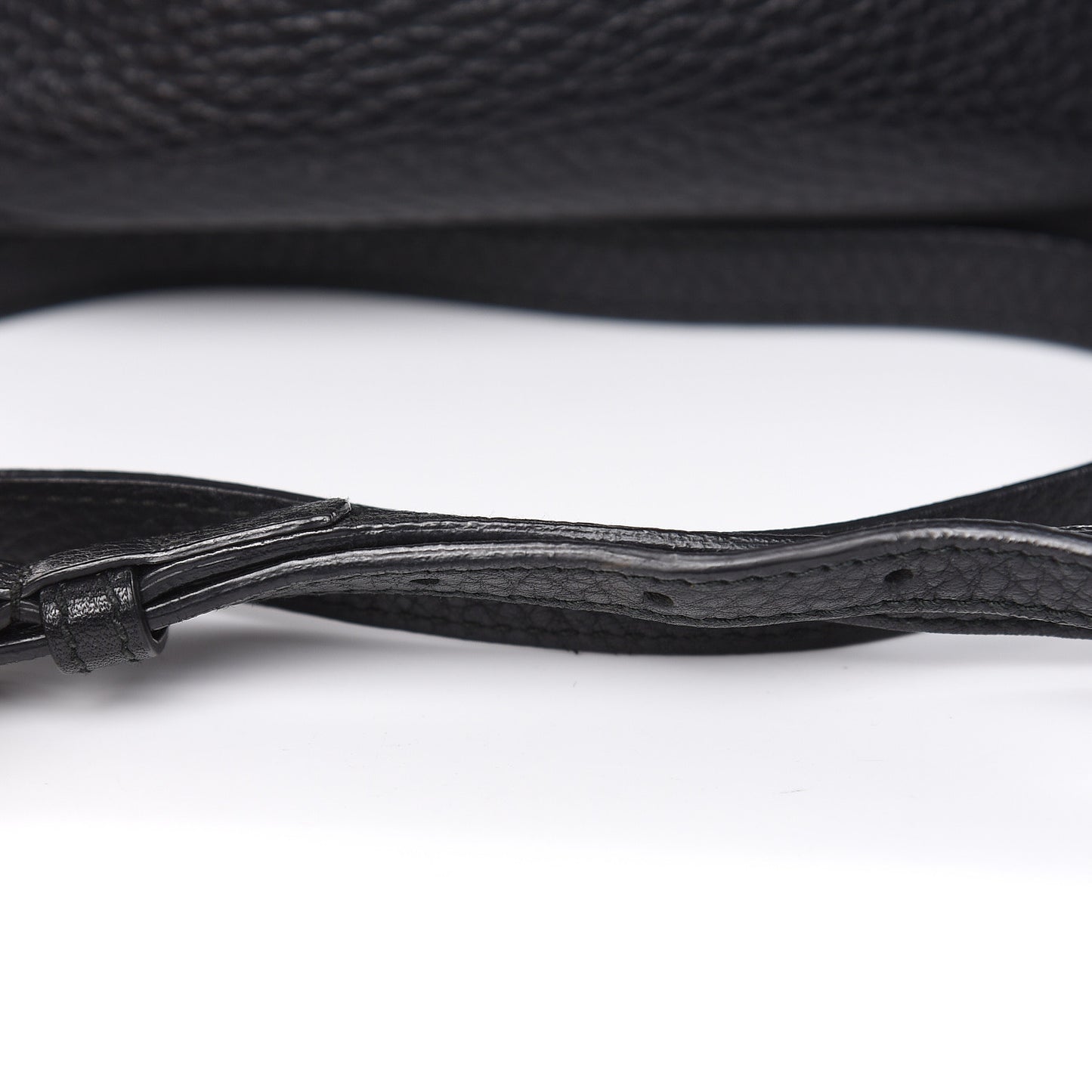 Pebbled Calfskin Small Soho Disco Bag Black
