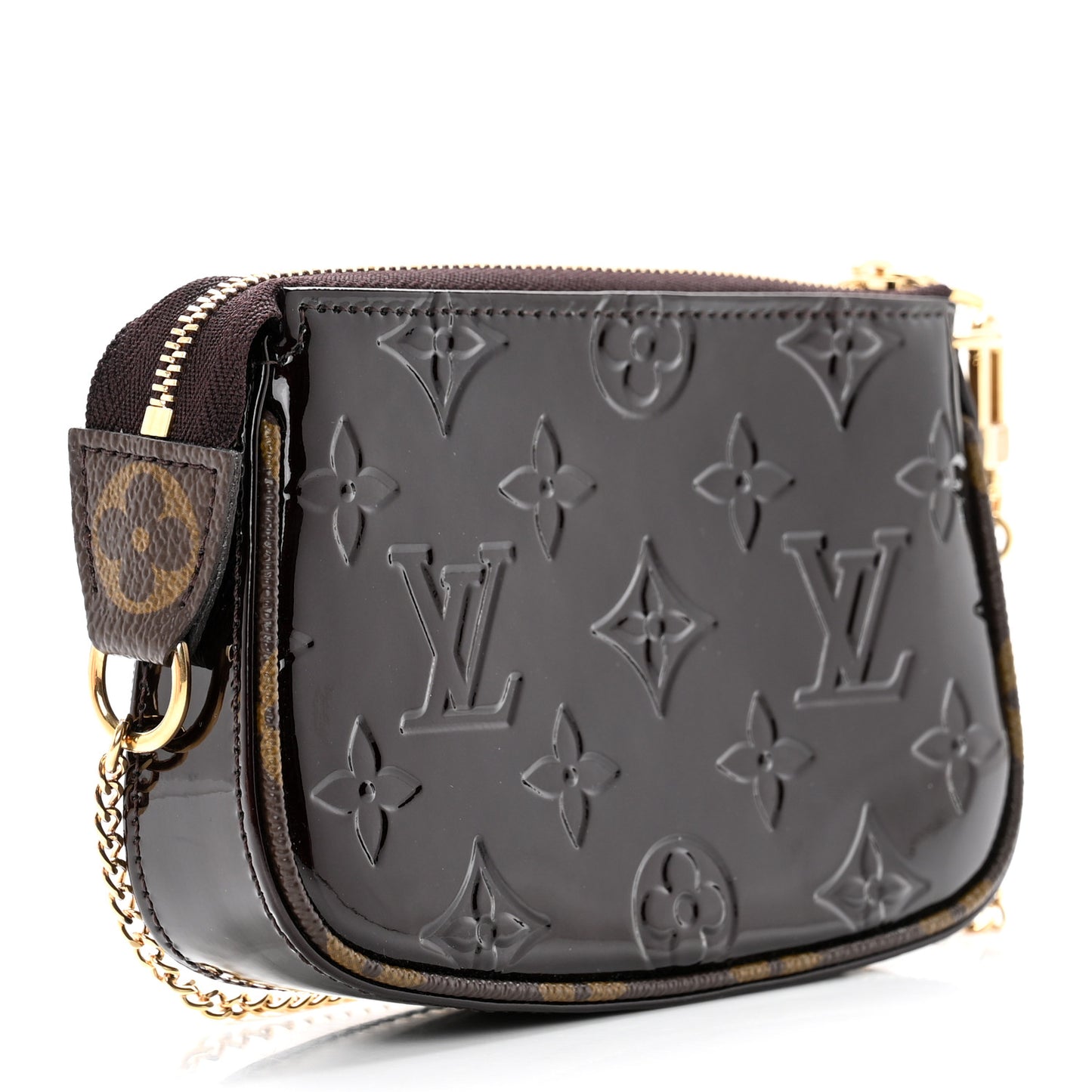 Vernis Monogram Mini Pochette Accessories Amarante