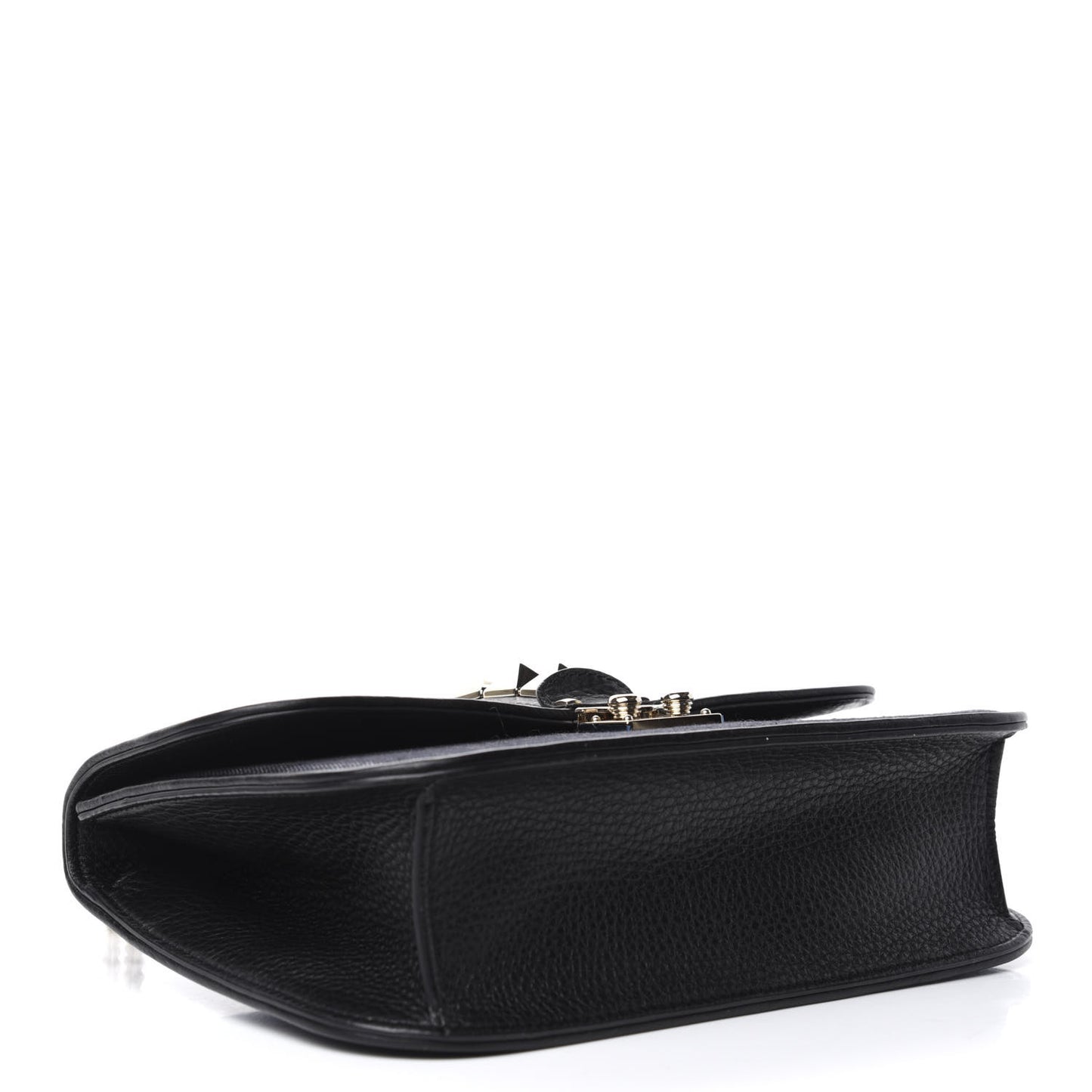 Denim Medium Glam Lock Rockstud Flap Deep Denim