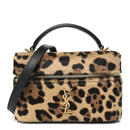 Saint Laurent Pony Hair Leopard Print Mini Gaby Vanity Case Brown Black 1 of 10