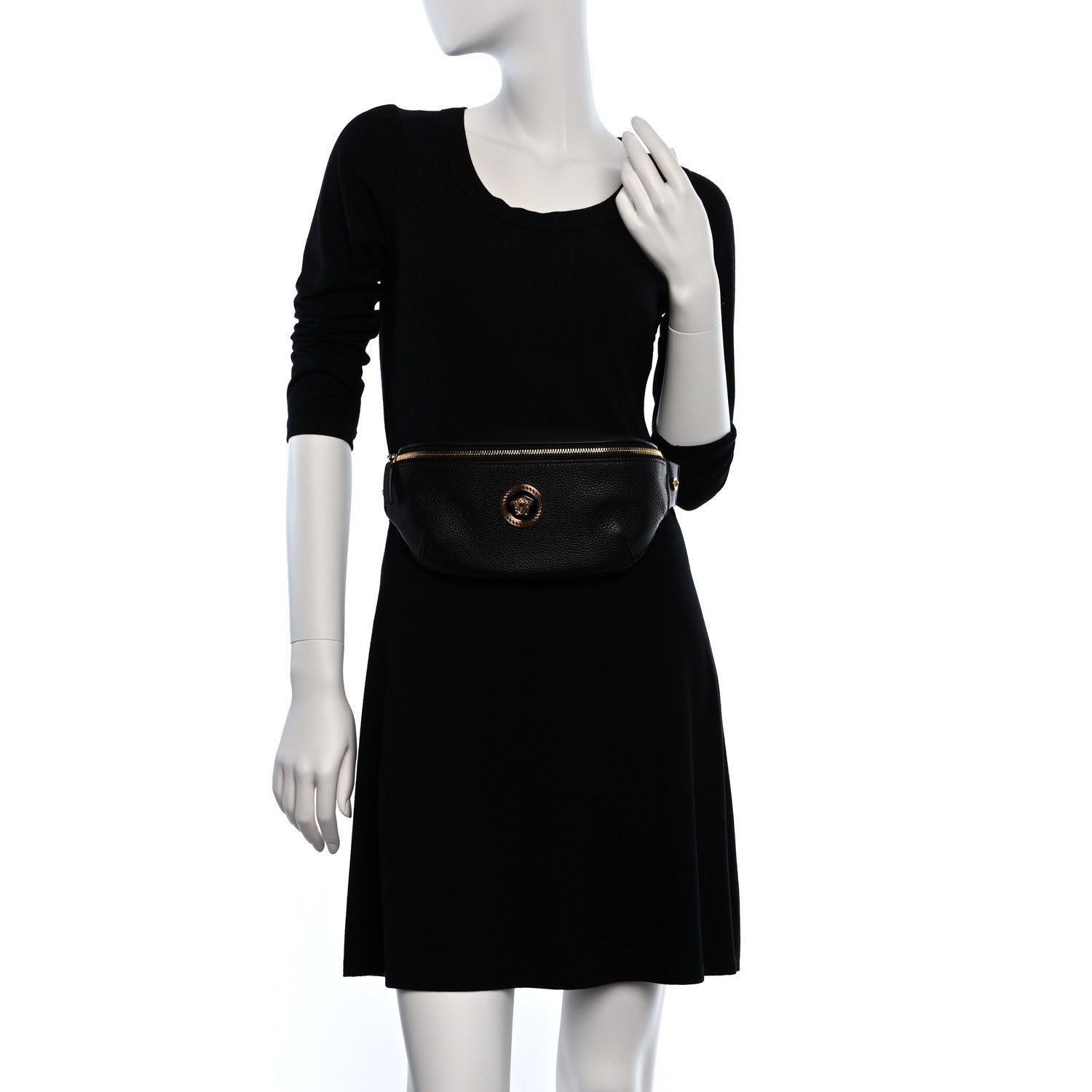 Versace Grained Calfskin Vanitas Medea Belt Bag Black 3 of 8