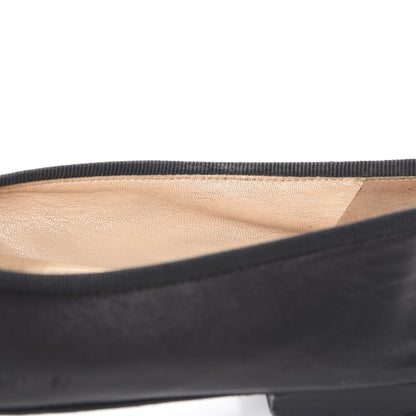 Chanel Lambskin Patent Cap Toe Ballerina Flats 37.5 Black 16 of 20