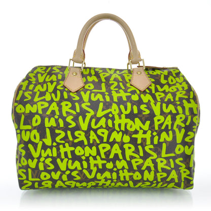 Louis Vuitton Monogram Graffiti Speedy 30 Green 1 of 10
