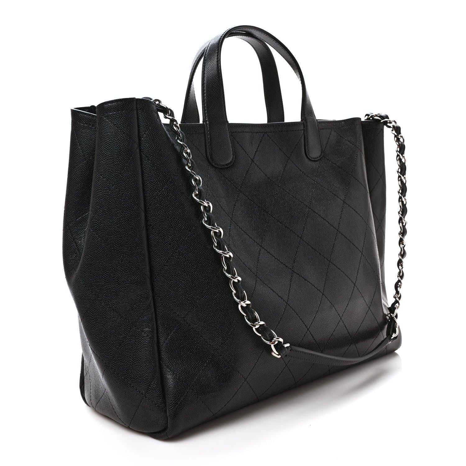 Chanel Caviar Stitched Large Lady Coco Shopping Tote Black 3 of 9