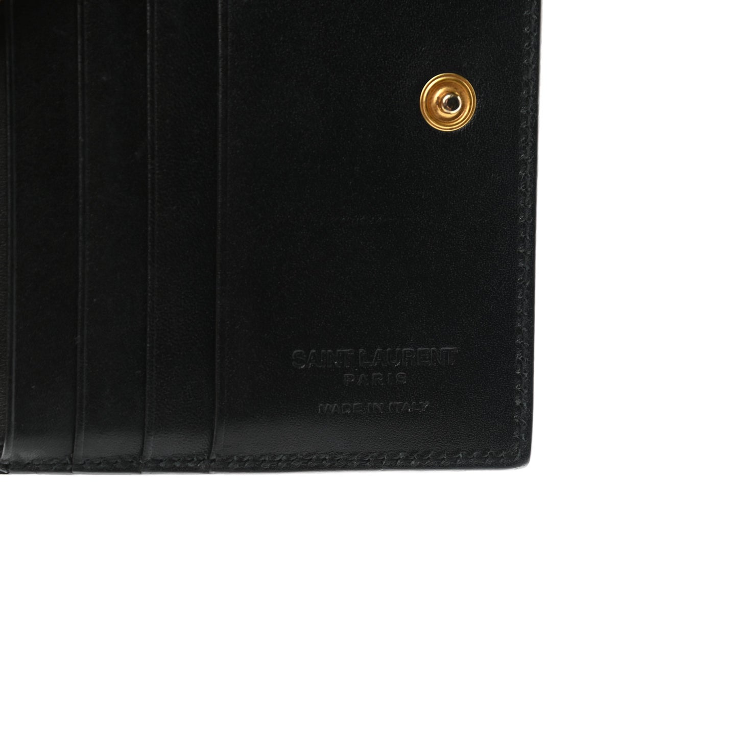 Smooth Calfskin Compact Wallet Black